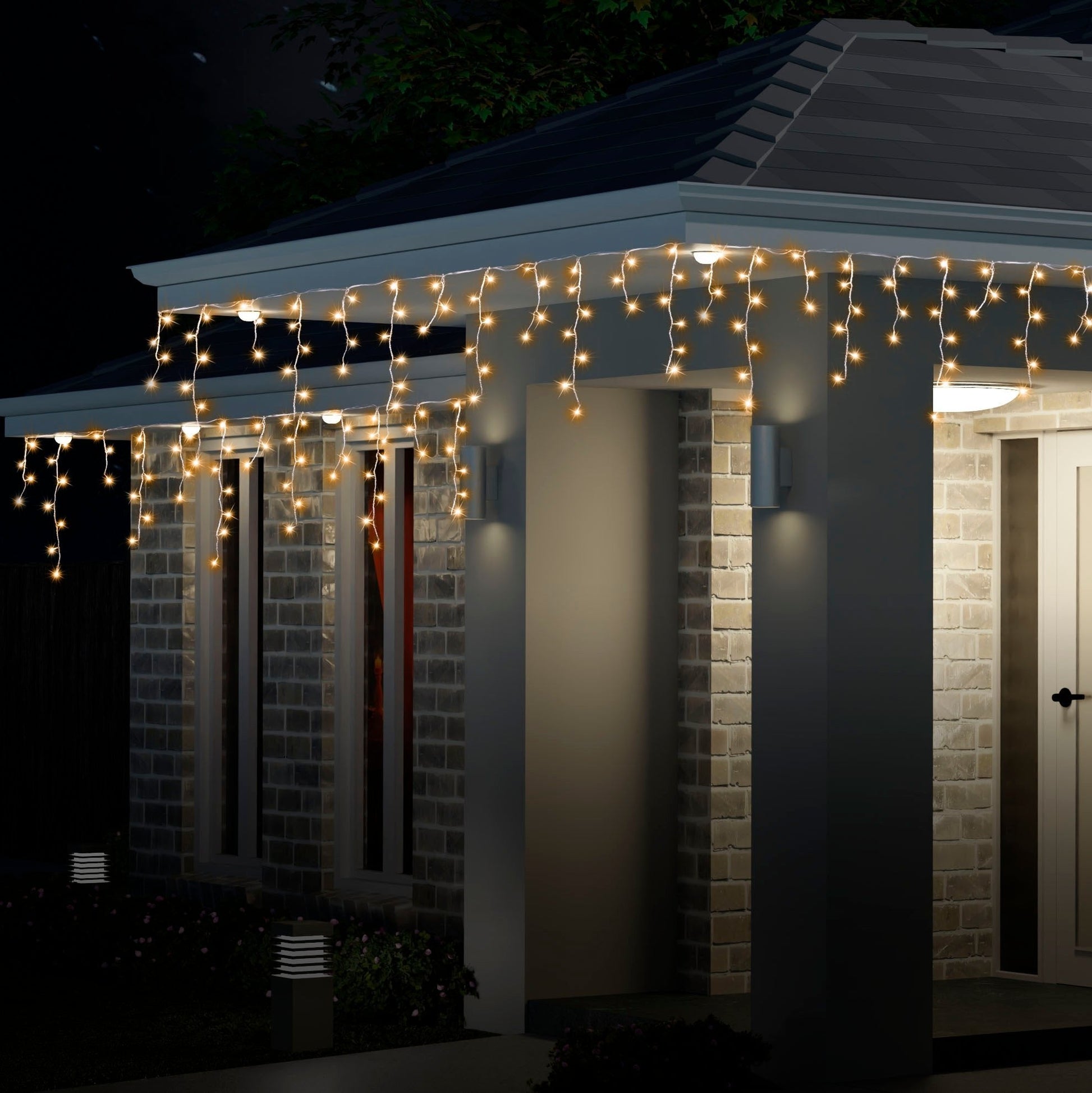 Solar 400 LED Icicle Lights available in 3 Colors - Cool White-3