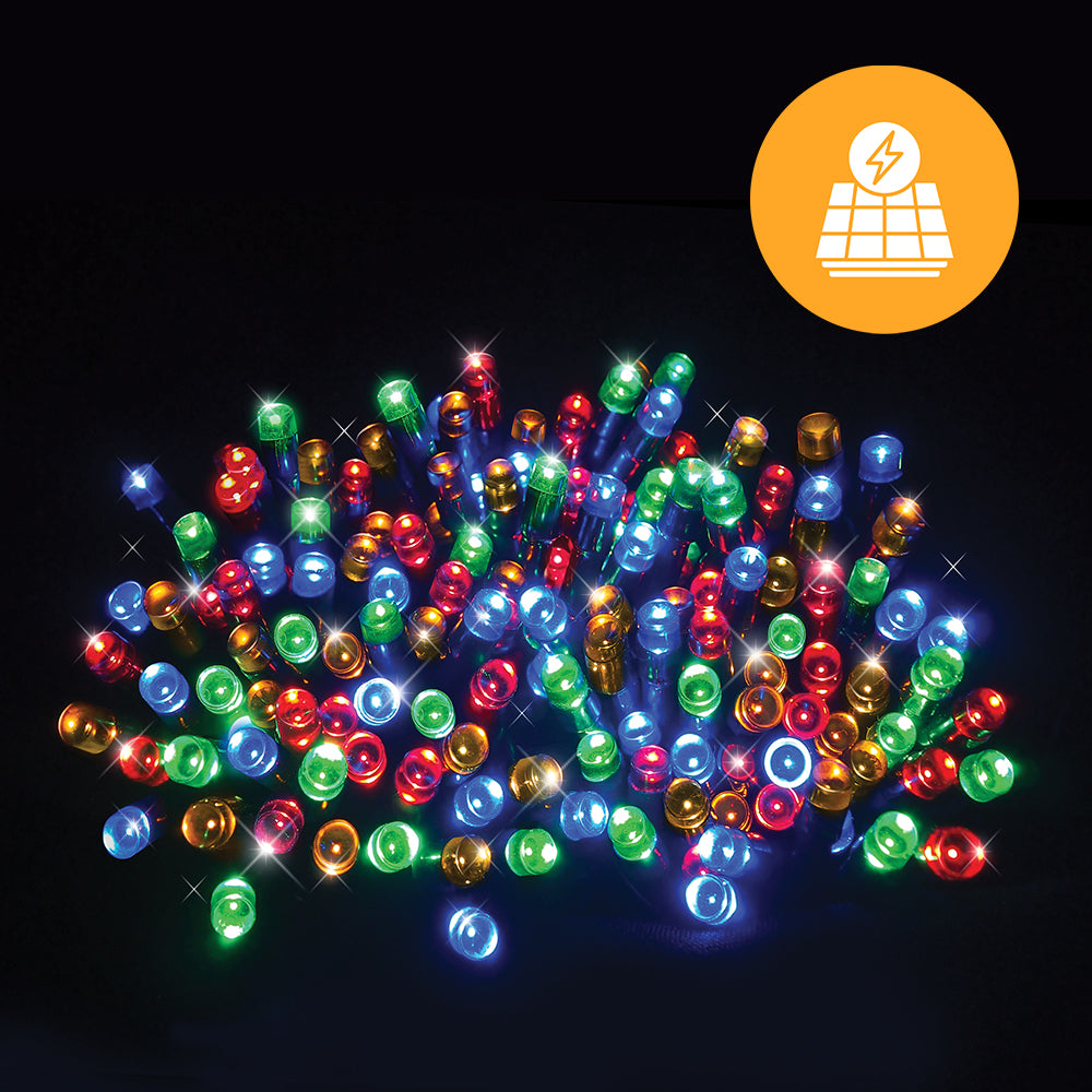 Solar Fairy Lights 500 LEDs available in 4 Colors - RWG (Red White Green Mixed)-2