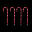 LED Timer Candy Cane Stakes Battery Operated 4pk 58cm-0