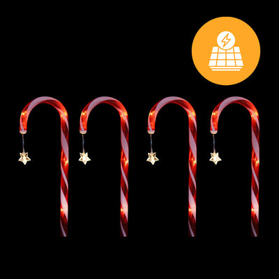 Solar Candy Canes with Stars - 4 Pack-0