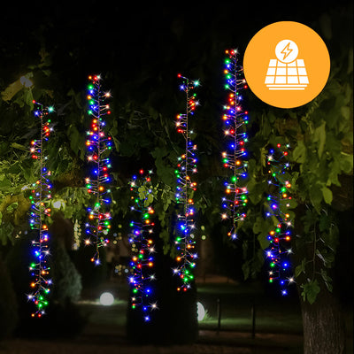 Solar 480 LED Cluster Chain Lights available in 2 Colors - Multicolor-0