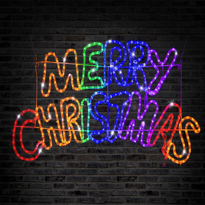 LED Merry Christmas Ropelight Rainbow 100cm-1