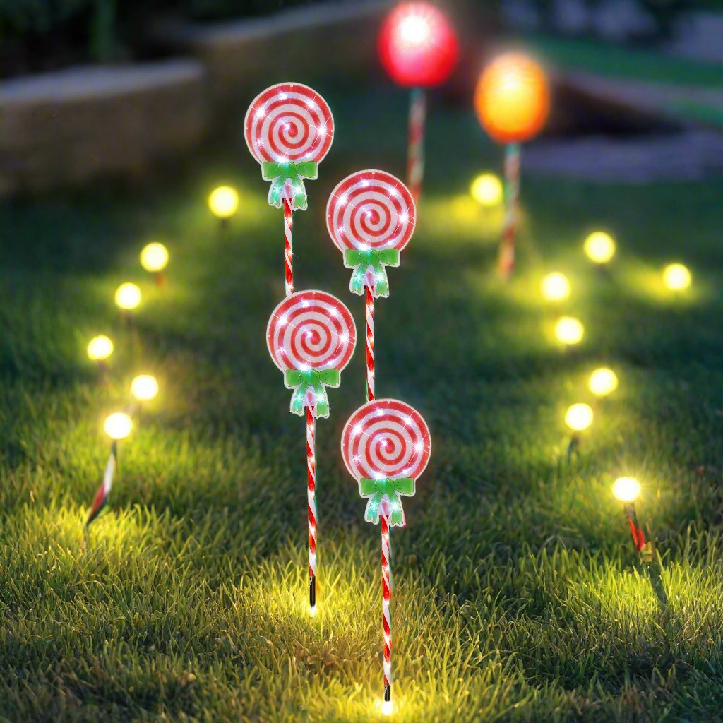 LED Candy Lollipop Path Lights 4pk-0