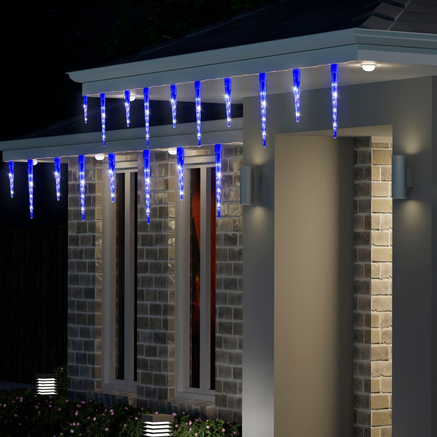 LED Icicle Tube Lights 24-Pack Available in 2 Colors - Blue-2