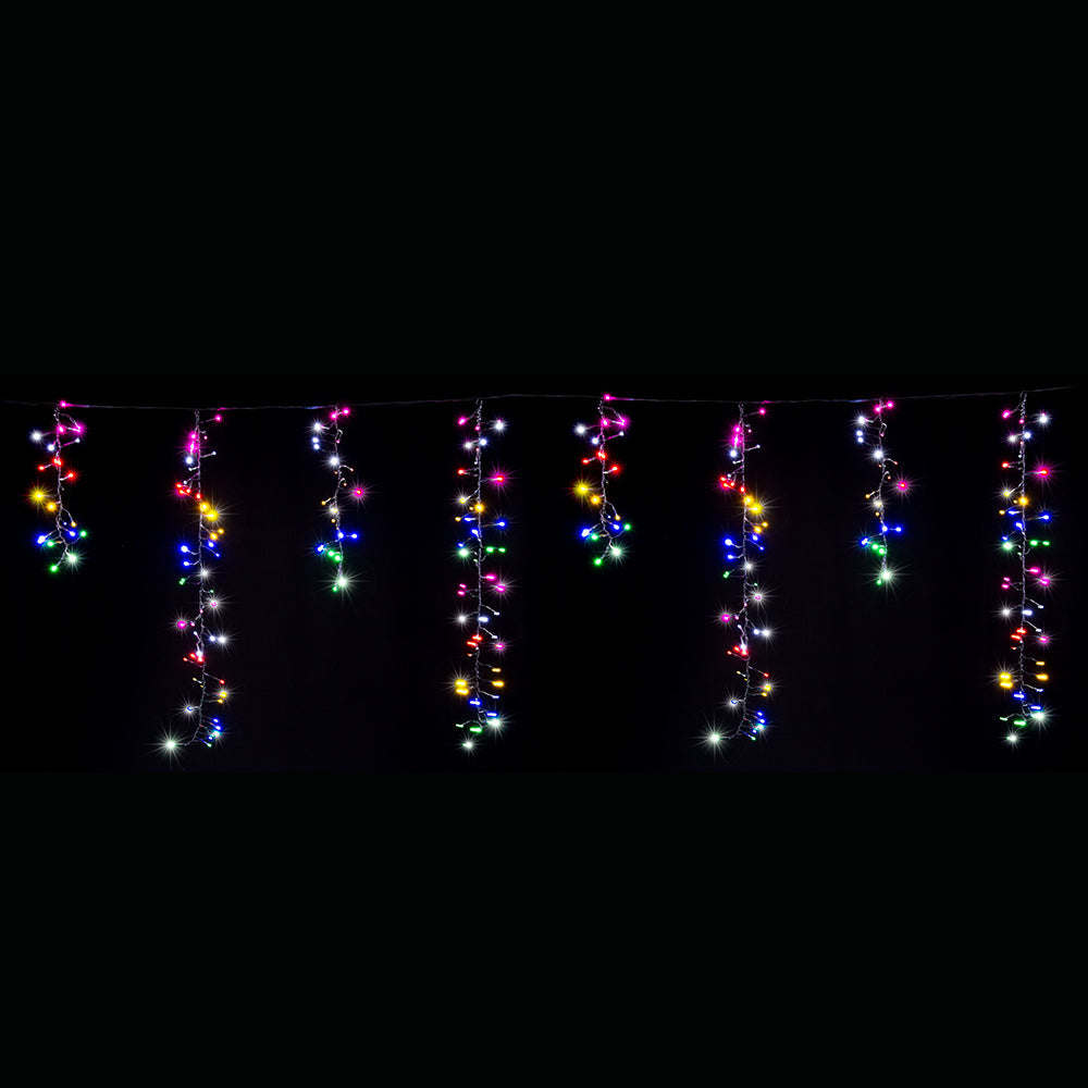 LED Dancing Cluster Icicles 9m Available in 2 Options - Multicolor (6 Colors)-1