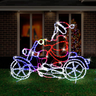 LED Ropelight Motorbike Crew Santa-0