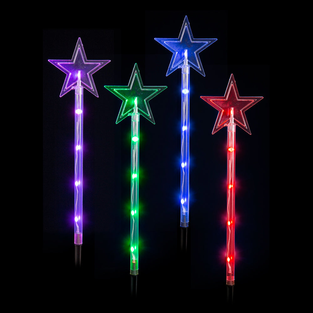 LED Lightshow Star Path Lights 4 pieces Remote Controlled - Stars-3