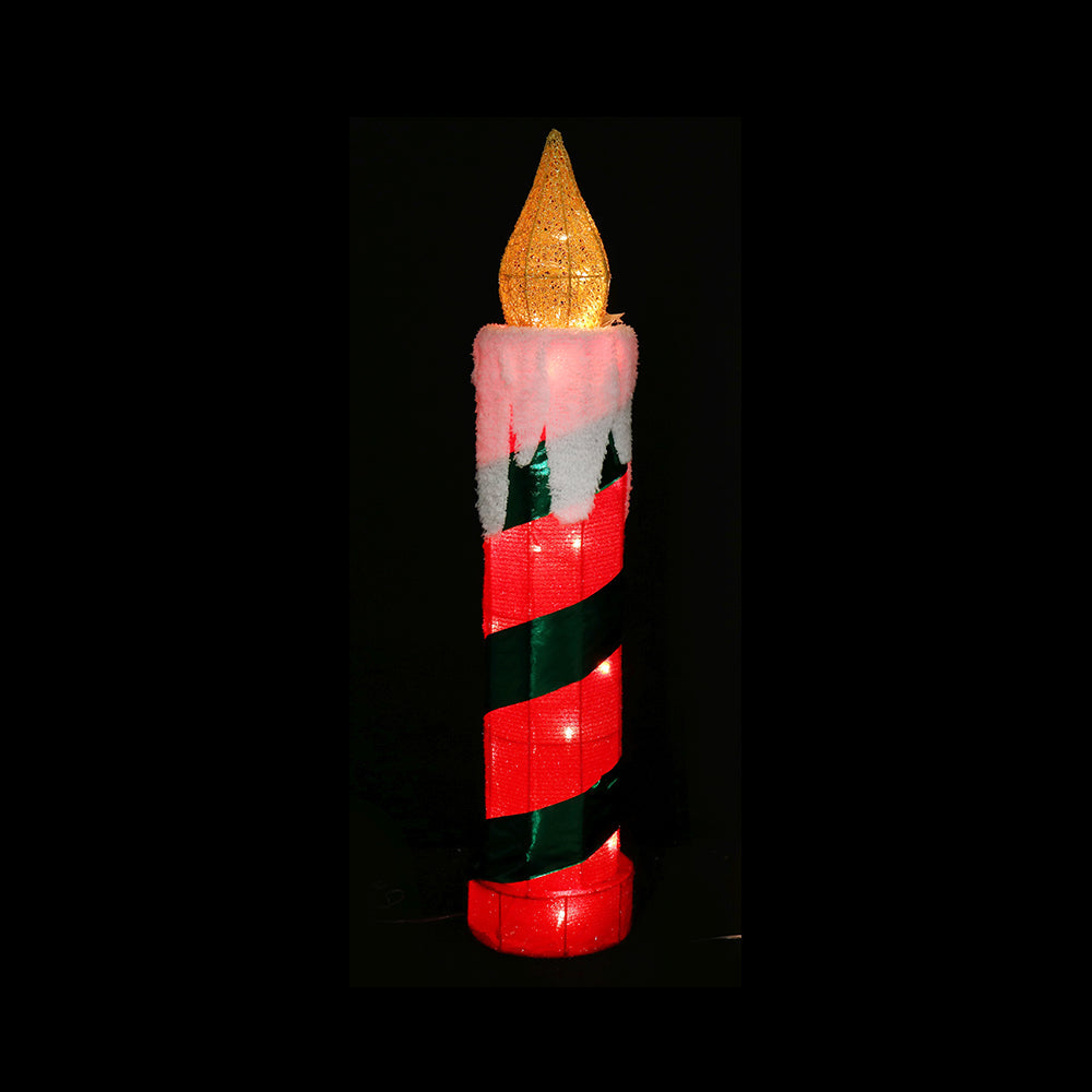 LED Tinsel Candle 77cm Twinkle, available in 2 Colors - Red & Green-2