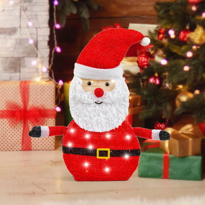 LED Collapsible Tinsel Santa 70cm Twinkling-0