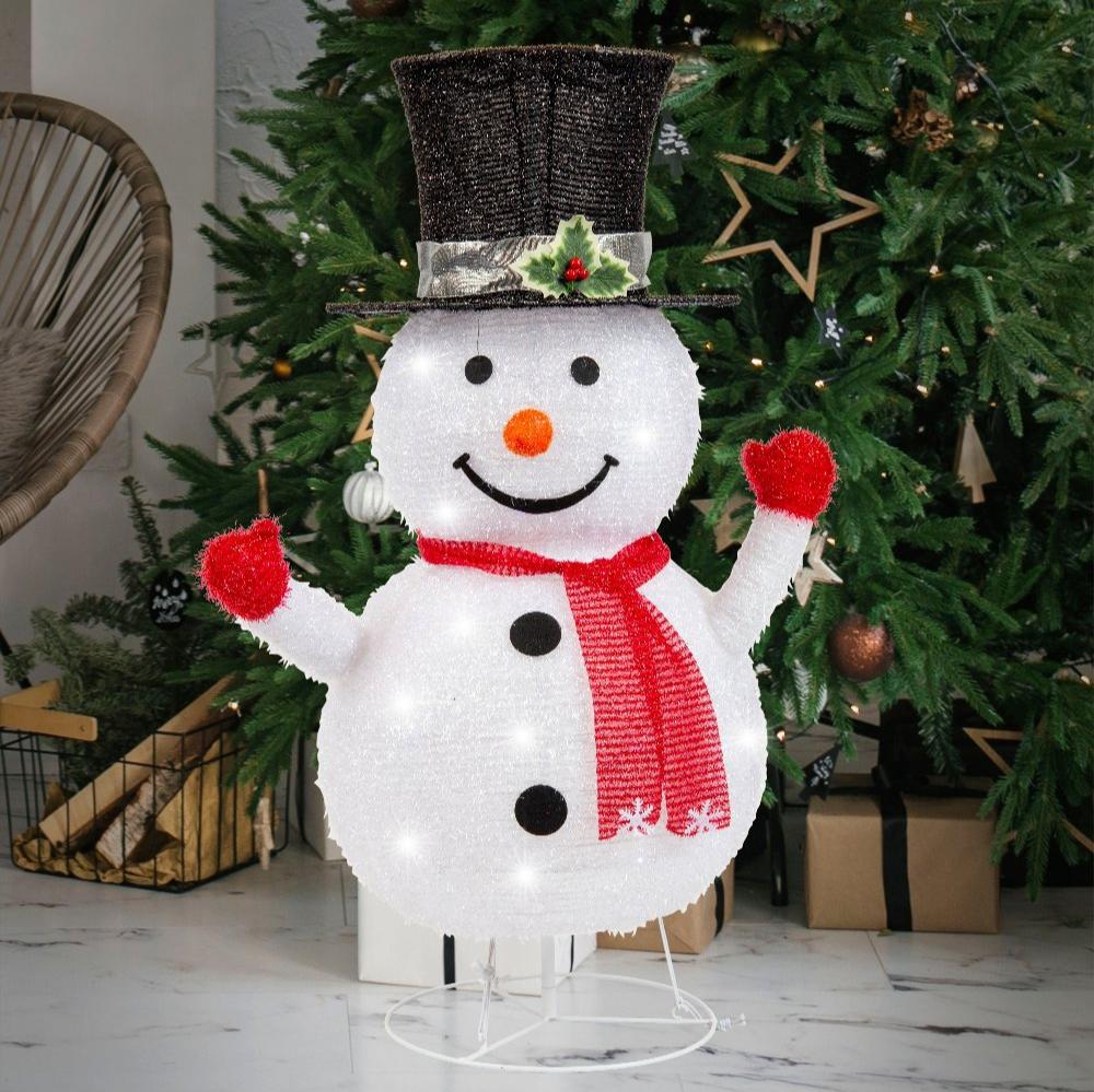 LED Pop Up Snowman with Stand 85cm-1