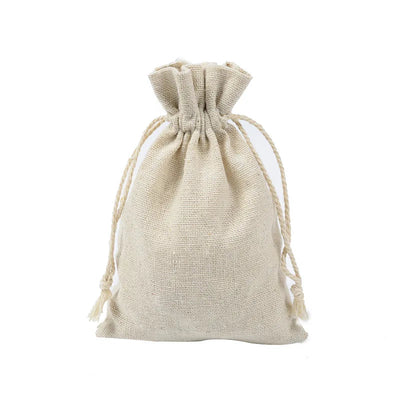 10-Piece Cotton Linen Drawstring Gift Bags-0