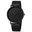 NNEOBA Mens Ultra Thin Magnetic Bracelet Quartz Watch - All-Black Slim Mesh Steel-2