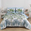 Soft Floral Leaf Comforter Set, King Size, Deluxe Quilted Bedding with Pillowcases-4