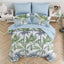 Soft Floral Leaf Comforter Set, King Size, Deluxe Quilted Bedding with Pillowcases-5