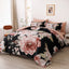 Soft Floral Comforter Set, King Size, Quilted Warm Bedding with Pillowcases-2