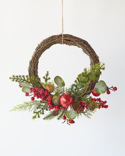 Berry Ball Half Wreath 40cm-0