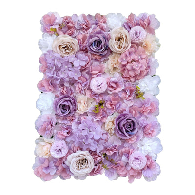 Artificial Flower Wall Backdrop Panel 40cm X 60cm Mixed Pink & White Flowers-0