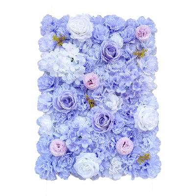 Artificial Flower Wall Backdrop Panel 40cm X 60cm Mixed Lilac Flowers-0