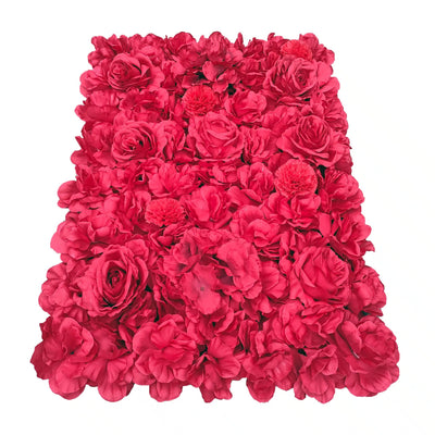 Artificial Flower Wall Backdrop Panel 40cm X 60cm Romantic Red-0