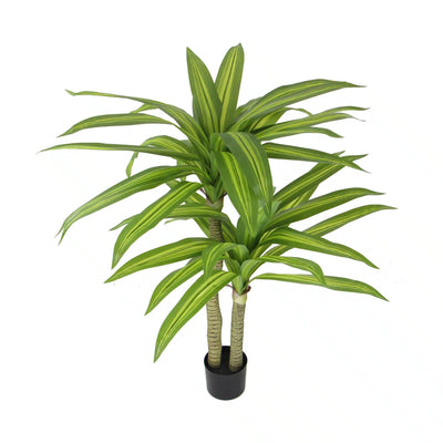 Artificial Multi Head Dracaena Tree With Mixed Green Leaves (Real Touch) 130cm-0