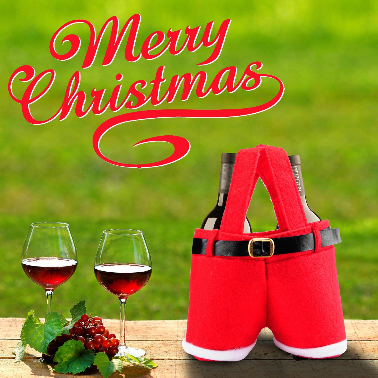 6pcs Small one Christmas Decoration Supplies, Christmas Pants, Gift Bags, Small Pants Candy Bags, Tote Bags, Wine Bottle Sets, Coke Bags-4