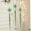 Green Glitter Icicle Christmas Ornaments with Star Tops - Set of 3 Hanging Decorations（5 set in total）-1