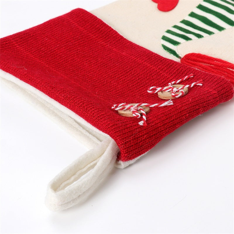 Christmas Gnome Stocking with Red Striped Hat and Decorations - Holiday Decor (3 pieces)-2