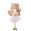 Gold and White Angel Ornament with Bells and Glitter Wings - Christmas Hanging Decoration 16*10*5cm Coffee colour (5 pieces)-1