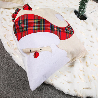 Large Santa Claus Gift Bag with Drawstring Closure - Plaid Christmas Sack for Holiday Presents (3 pieces)-1