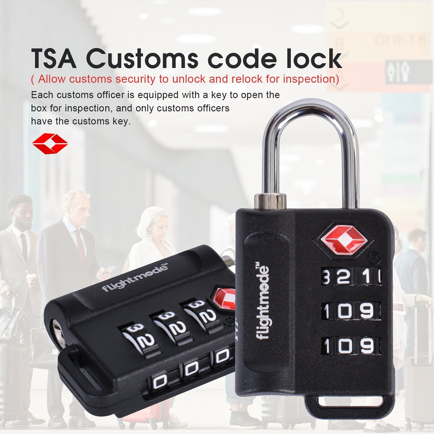 TSA Approved Travel 3 Dial Indicator Padlock-3