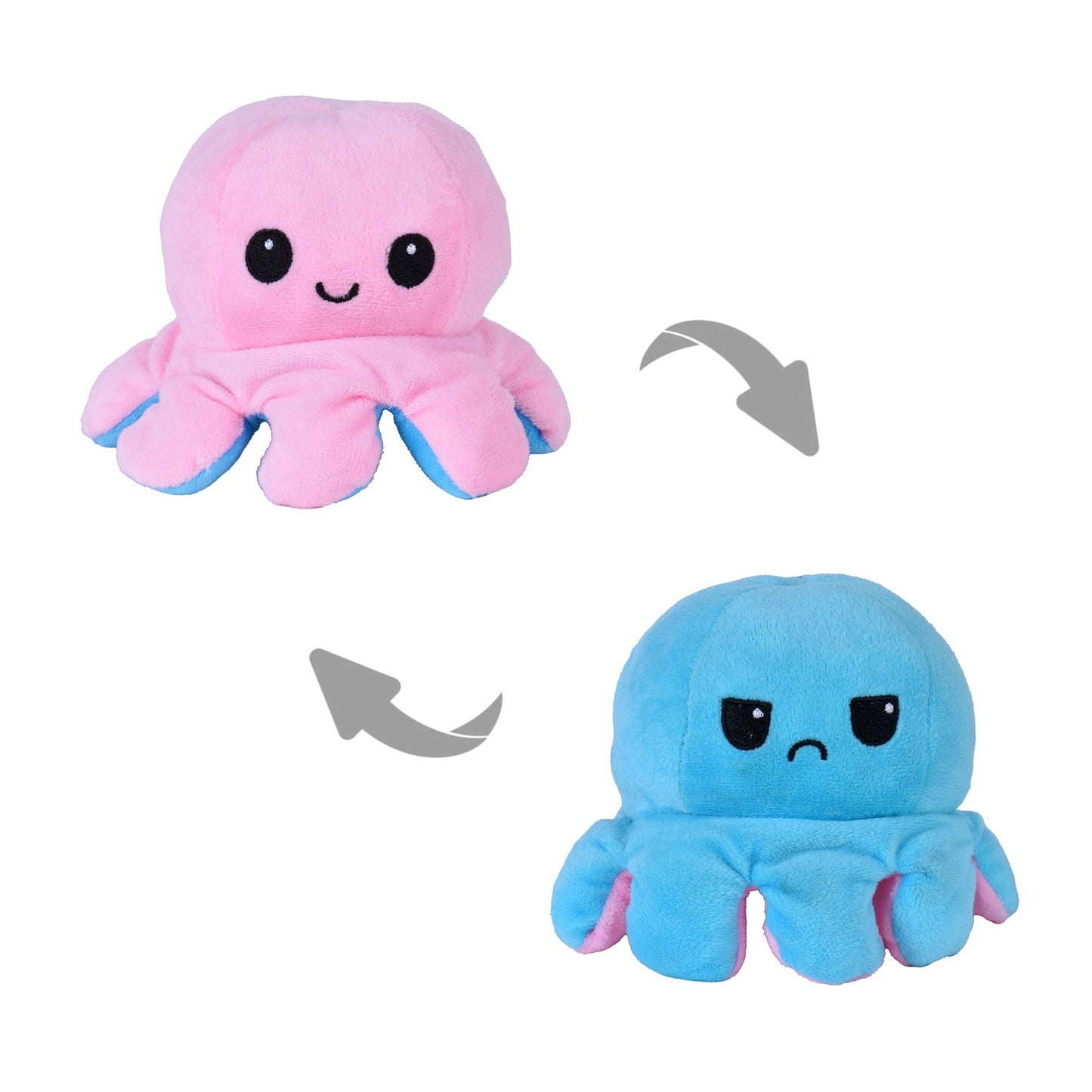 2 pk Flippy Mood Changing Reversible Octopus Plush Toy Assorted Color-0