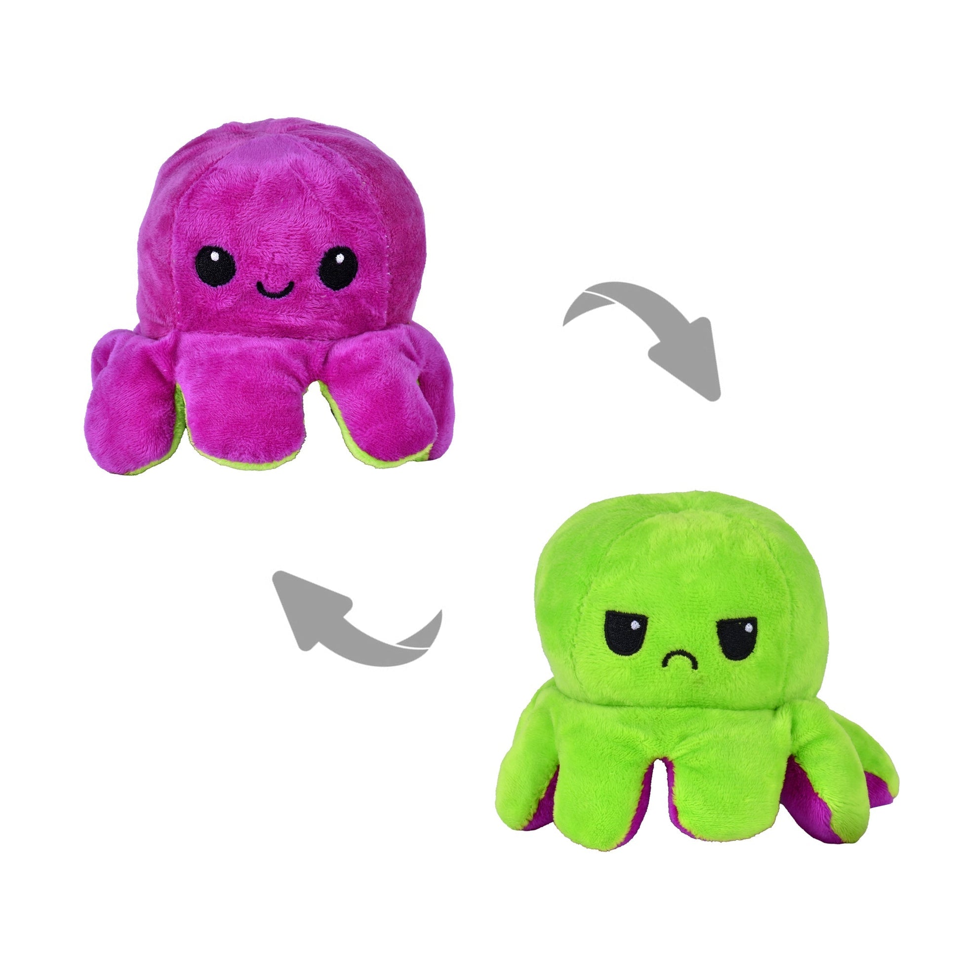 2 pk Flippy Mood Changing Reversible Octopus Plush Toy Assorted Color-1