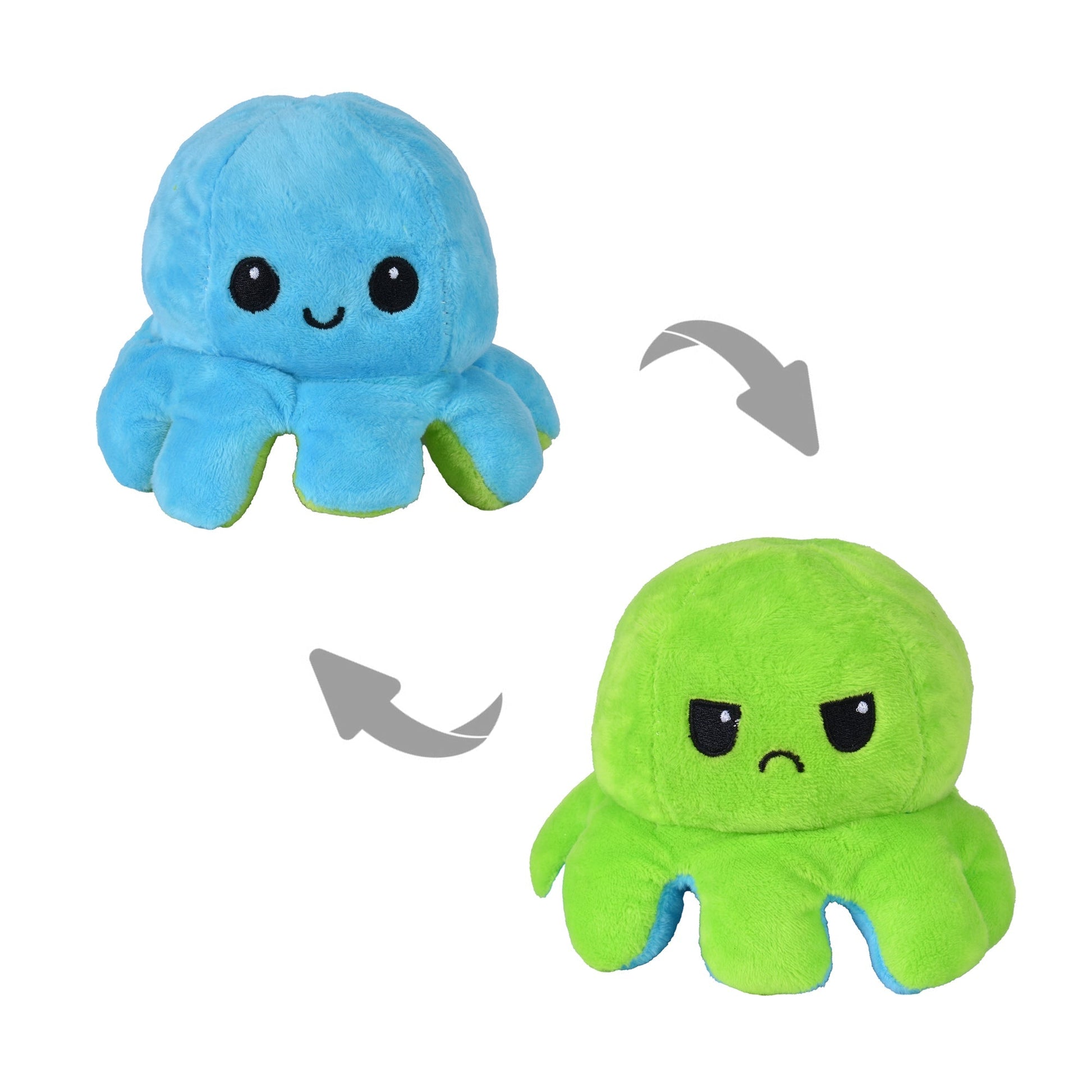 2 pk Flippy Mood Changing Reversible Octopus Plush Toy Assorted Color-3