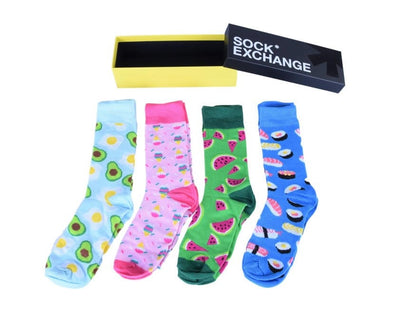 4pk Novelty Socks Gift Box - Yellow Box-0