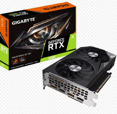 Gigabyte GeForce RTX™ 3060 WINDFORCE OC 12G 1.0 GDDR6 Video Card, 1792 MHz PCI-E 4.0, 1x HDMI 2.1 *2 (rev. 2.0)-0