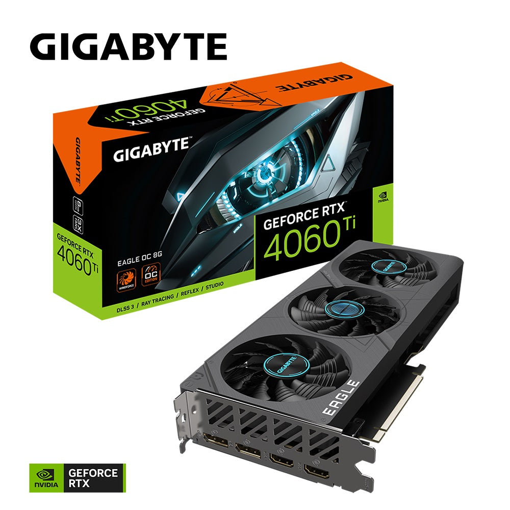 Gigabyte nVidia GeForce RTX 4060 Ti EAGLE OC-8GD GDDR6 Video Card, PCI-E 4.0, 2550MHz Core Clock, 2x DP 1.4a, 2x HDMI 2.1a-0