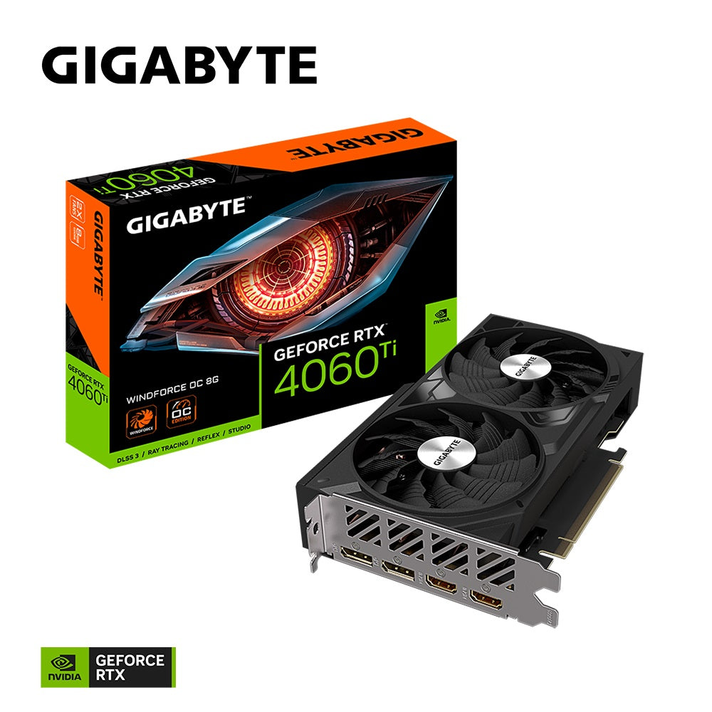 Gigabyte nVidia GeForce RTX 4060 Ti WINDFORCE OC 8G GDDR6 Video Card, PCI-E 4.0, 2535MHz Core Clock, 2x DP 1.4a, 2x HDMI 2.1a-0