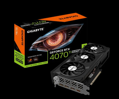 Gigabyte nVidia GeForce RTX 4070 Ti Super WF3 OC 16GD GDDR6X Video Card, PCI-E 4.0, 2625 Core Clock, RGB Fusion 3x DP 1.4a, 1x HDMI 2.1a-0