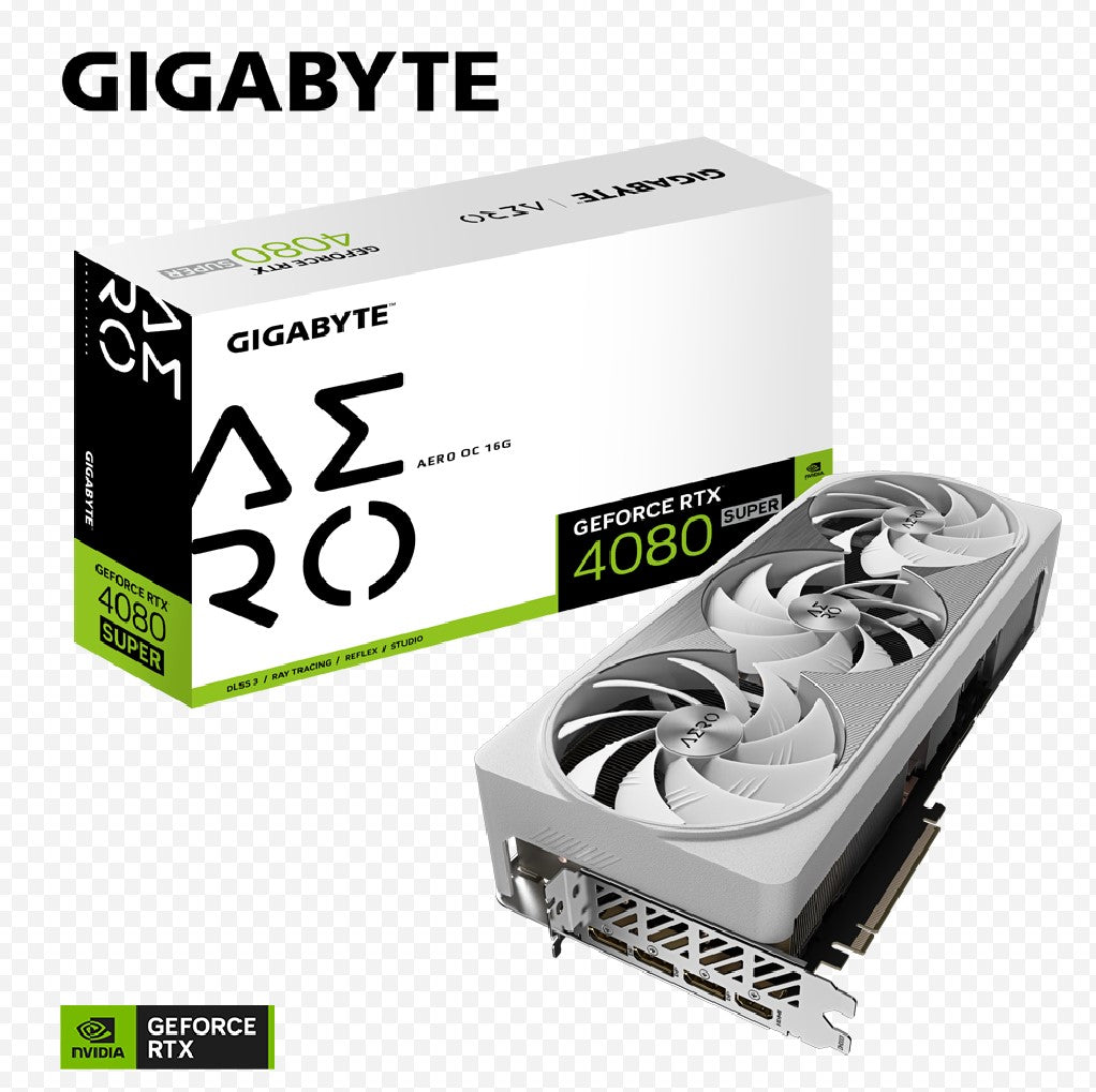 Gigabyte GeForce RTX™ 4080 SUPER AERO OC 16G GDDR6X Video Card 2595MHz PCIE4.0x16 DP1.4a *3 HDMI 2.1 *1-0