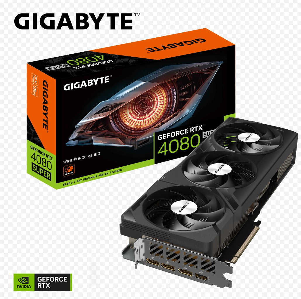 Gigabyte GeForce RTX™ 4080 SUPER WINDFORCE V2 16G GDDR6X Video Card 2550 MHz PCIE4.0x16 DP1.4a *3 HDMI 2.1 *1-0