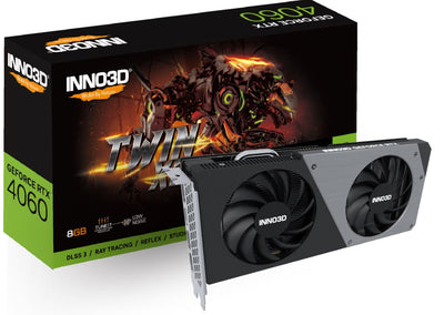 INNO3D nVidia GeForce RTX 4060 TWIN X2 8G GDDR6, 2460MHz Boost Clock, RAM 17Gbps, 3xDP+HDMI, 250x118x42mm (4060)-0