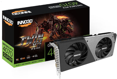 INNO3D nVidia GeForce RTX 4070 Super Twin X2 12GB GDDR6X, 2475 MHz Boost Clock, RAM 21 Gbps, 3x DP, 1xHDMI 250x118x42mmWars-0