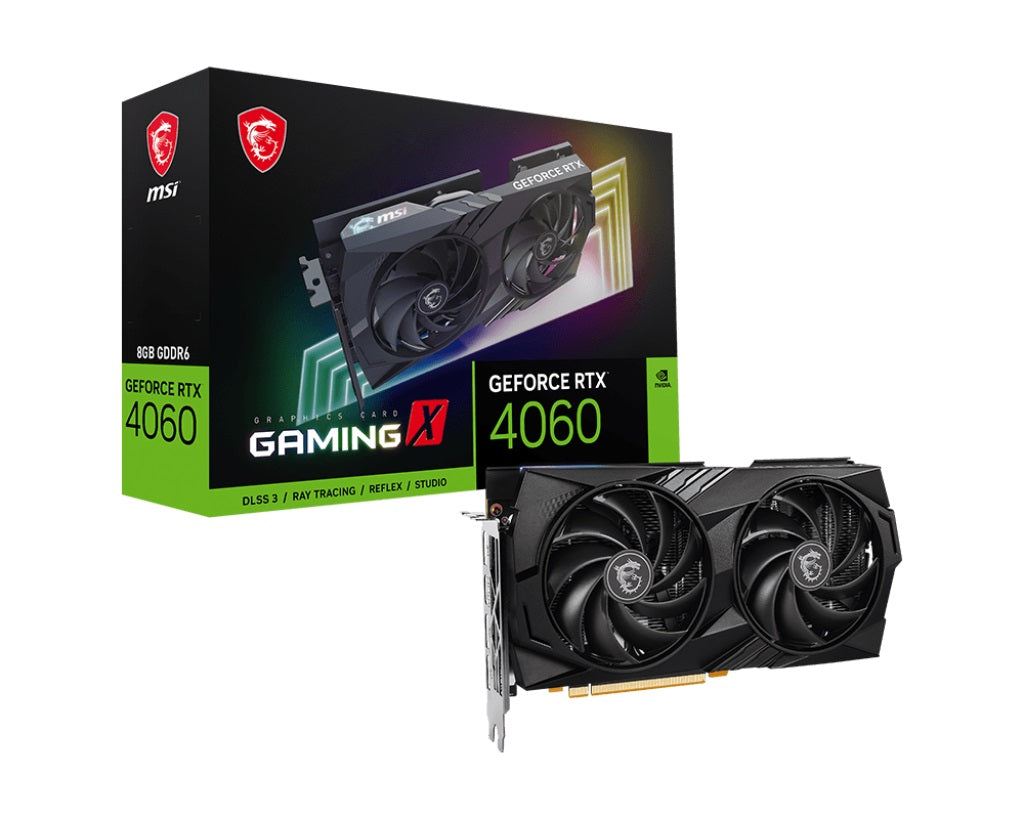 MSI nVidia GeForce RTX 4060 GAMING X 8G Video Card  2595  MHz Boost Clock, 8GB GDDR6,DisplayPort x 3 (v1.4a),HDMI x 1-0