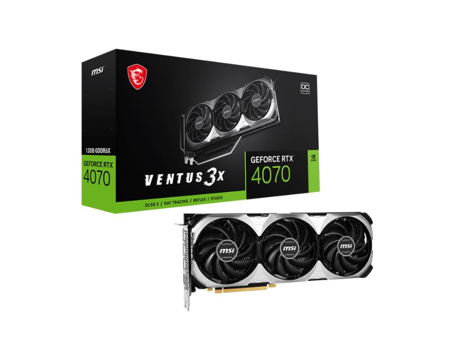 MSI GeForce RTX 4070 SUPER 12G VENTUS 3X OC Video Card  2595 MHz Boost Clock, 16GB GDDR6X,DisplayPort x 3 (v1.4a),HDMI x 1-0