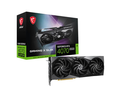 MSI GeForce RTX 4070 SUPER 12G GAMING X SLIM Video Card  2595 MHz Boost Clock, 16GB GDDR6X,DisplayPort x 3 (v1.4a),HDMI x 1-0