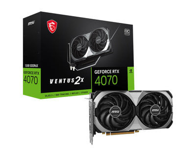 MSI nVidia GeForce RTX 4070 VENTUS 2X 12G OC Video Card  2520 MHz Boost Clock, 12GB GDDR6X,DisplayPort x 3 (v1.4a),HDMI x 1(NEW)-0