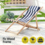 Gardeon Outdoor Deck Chair Wooden Sun Lounge Folding Beach Patio Furniture Blue-3