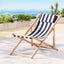 Gardeon Outdoor Deck Chair Wooden Sun Lounge Folding Beach Patio Furniture Blue-7