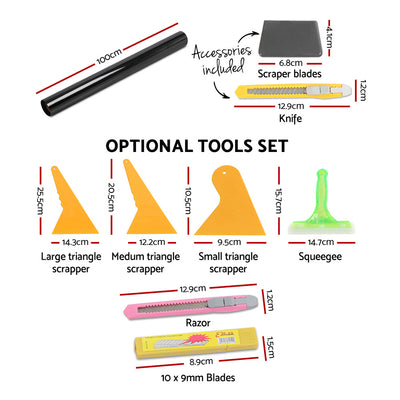 Giantz Window Tint Film Black Roll 5% VLT Home 100cm X 30m Tinting tools Kit-1