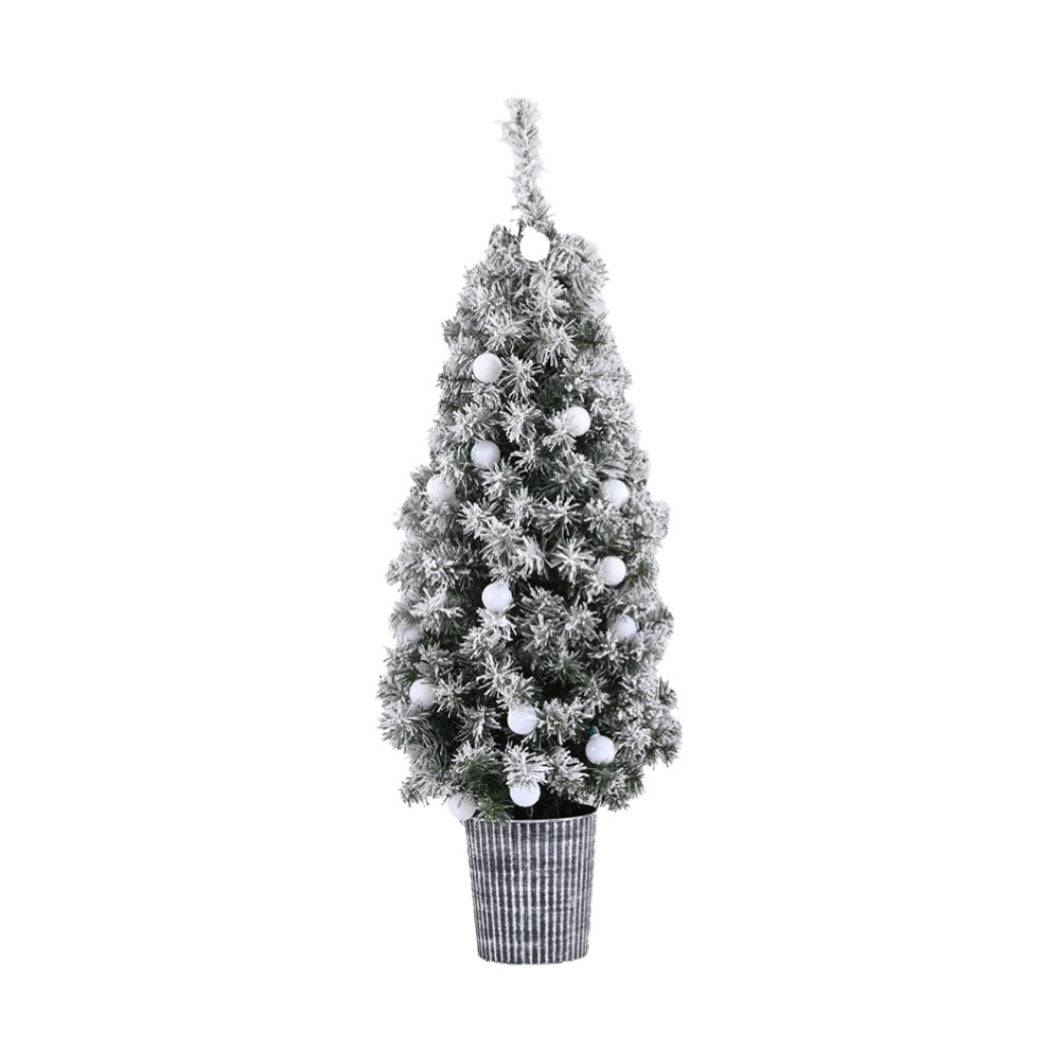 Jingle Jollys Christmas Tree 1.2M Potted Snowy Xmas Tree-2